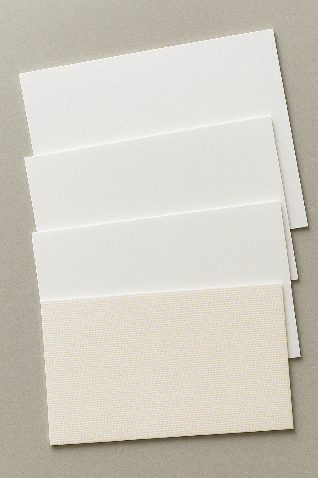 Paper samples layered on top of each other