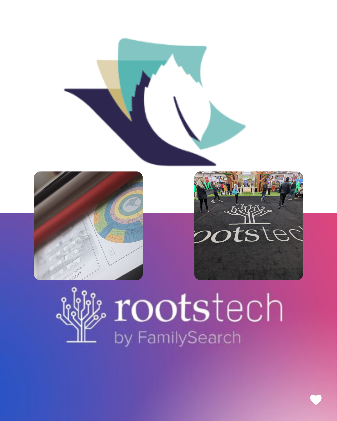 Family Chartmasters logo and Rootstech logo